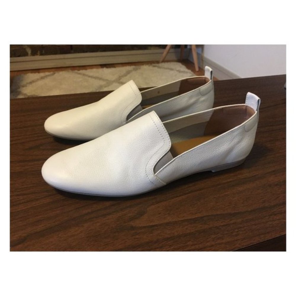 NIB Everlane Leather Slip-On Shoes in white